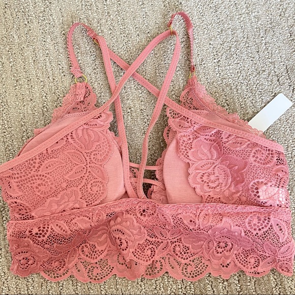 Rose Strappy Lace Bralette NWT S-XL - Picture 3 of 4